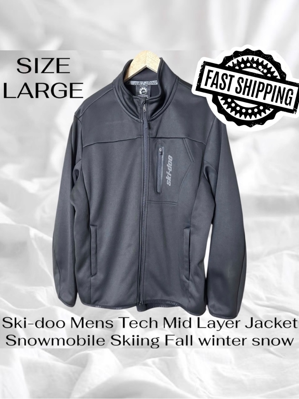 Ski-doo Mens Tech Mid Layer Jacket Size Large Snowmobile Skiing Fall winter snow